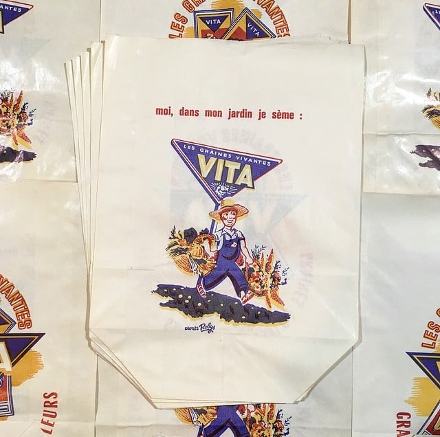 sachet paper vita graines ancien vintage épicerie 1960