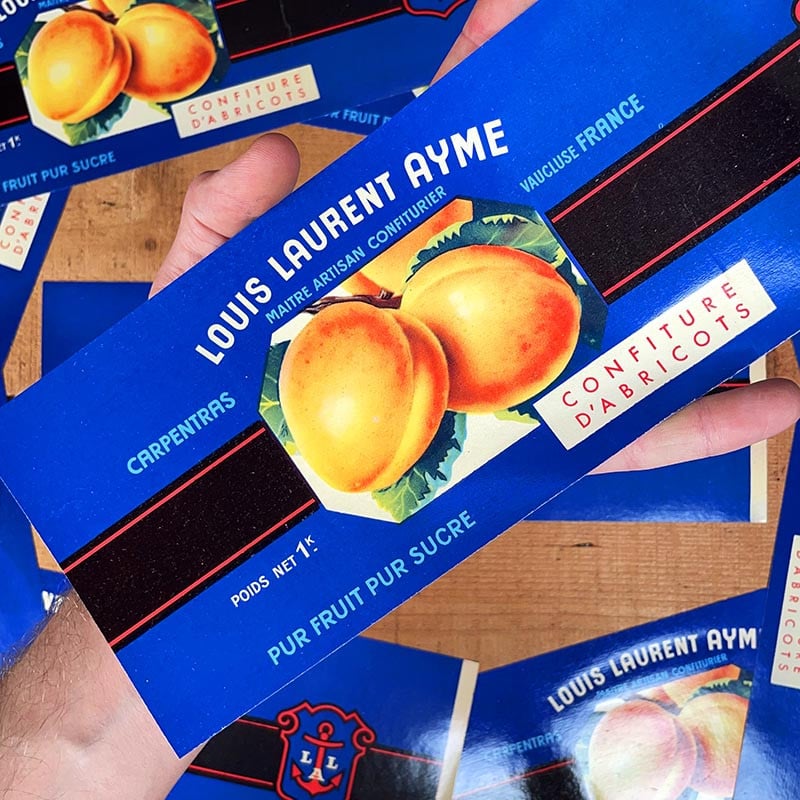 Grande Étiquette Confiture d'Abricots 1950