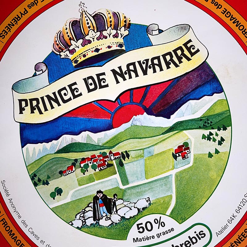 emballage étiquette fromage ancien vintage fromagerie 1960 pyrénéfrom pyrénées pur brebis prince de navarre 1970 mauléon