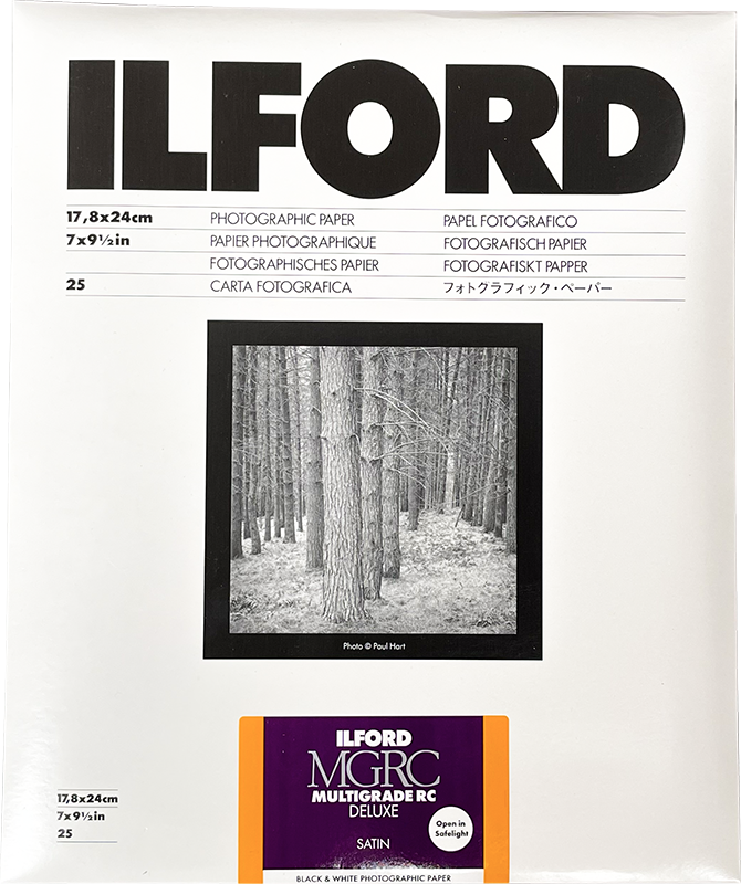 ilford mgrc multigrade satin18 24cm 25 feuilles deluxe rc résine couchée tirage papier argentique noir et blanc