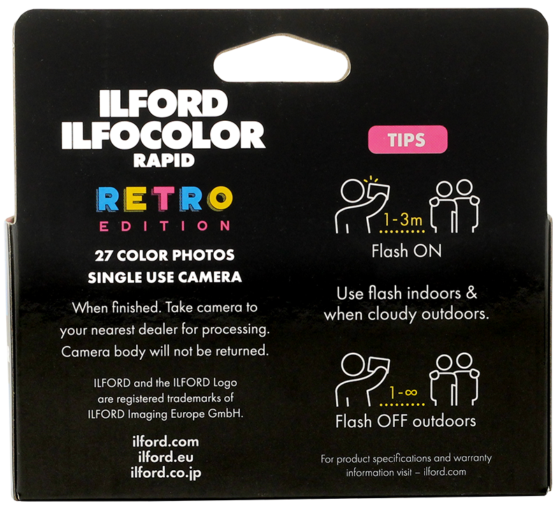 appareil photo jetable ilford ilfocolor rapid color retro couleur 27 poses photos flash argentique