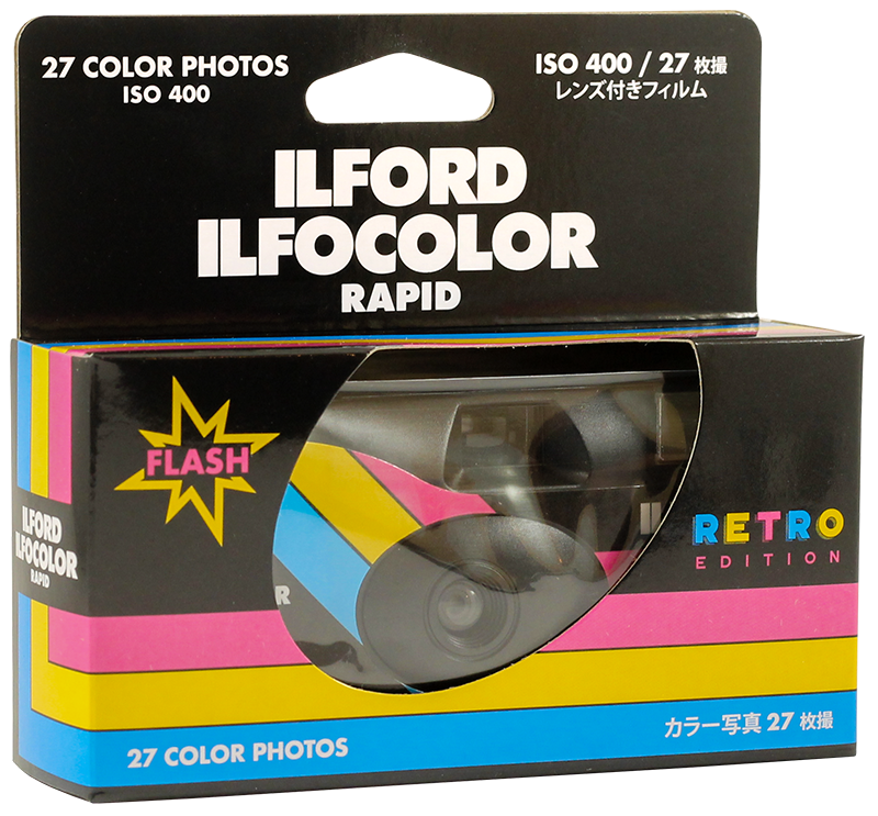 appareil photo jetable ilford ilfocolor rapid color retro couleur 27 poses photos flash argentique