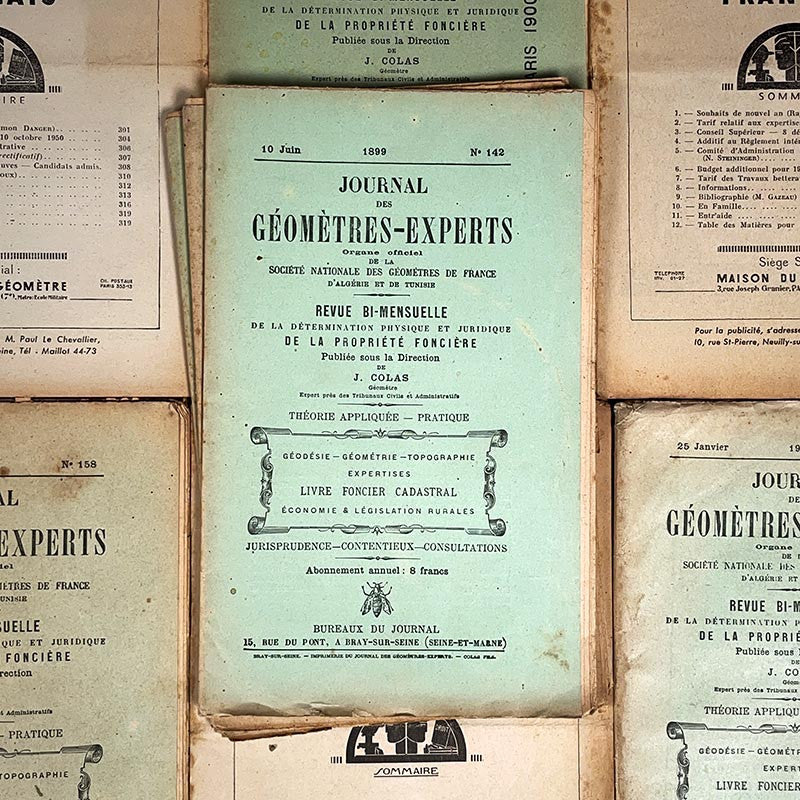 journal géomètres experts 1899 1900 technique spécialisée ancienne vintage cadastre