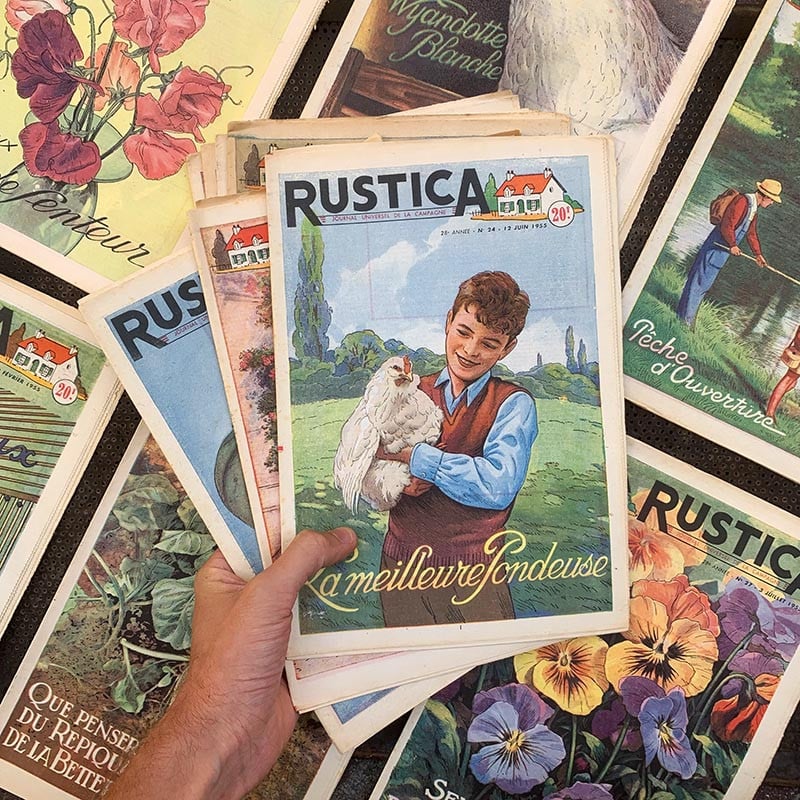 journal revue rustica campagne jardin jardinage ancien vintage papier illustré illustration exemplaire numéro 1950 1954 1955
