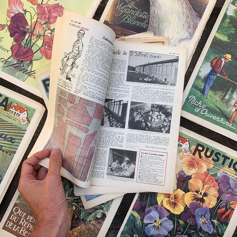 journal revue rustica campagne jardin jardinage ancien vintage papier illustré illustration exemplaire numéro 1950 1954 1955