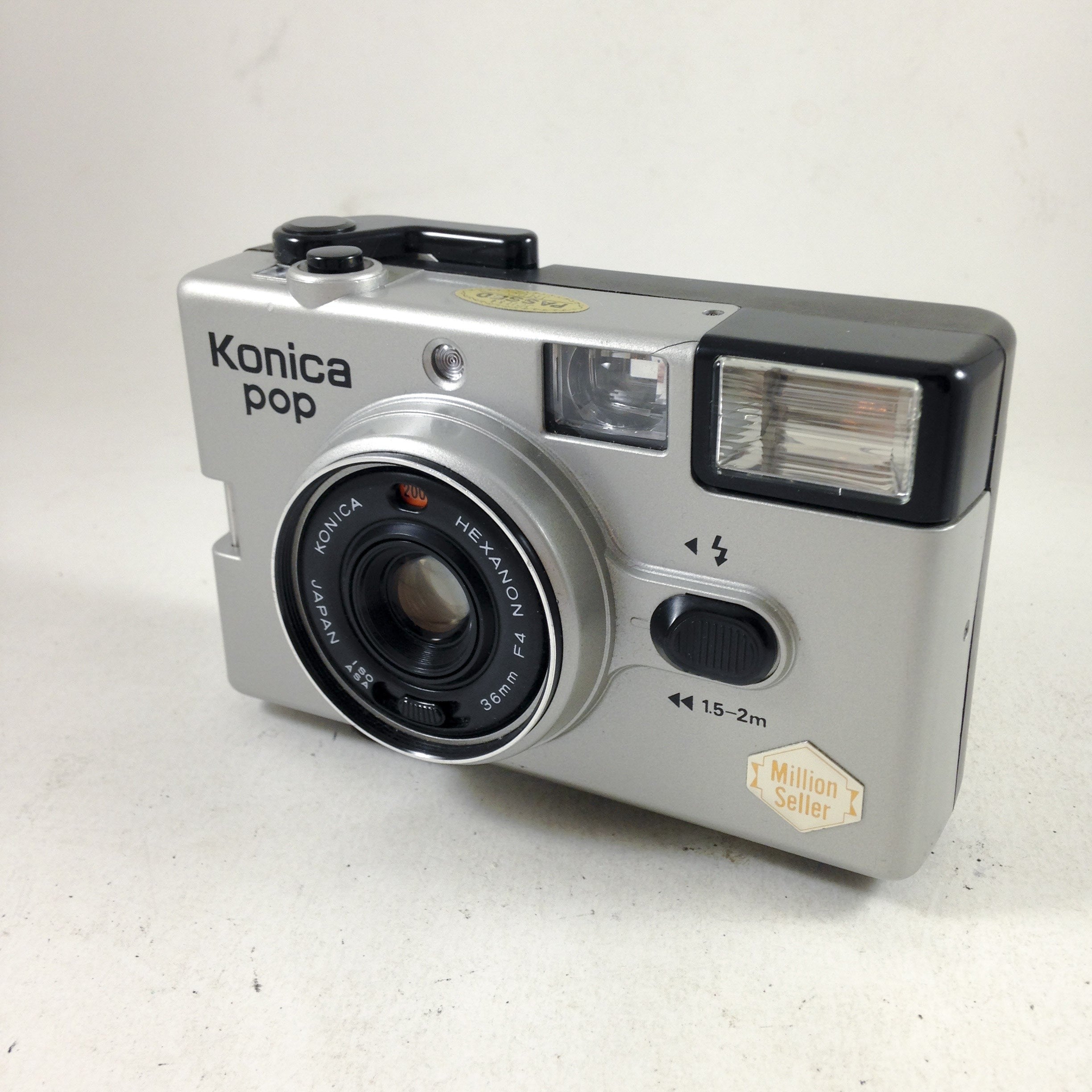 konica pop silver compact hexanon 36mm 4 million seller