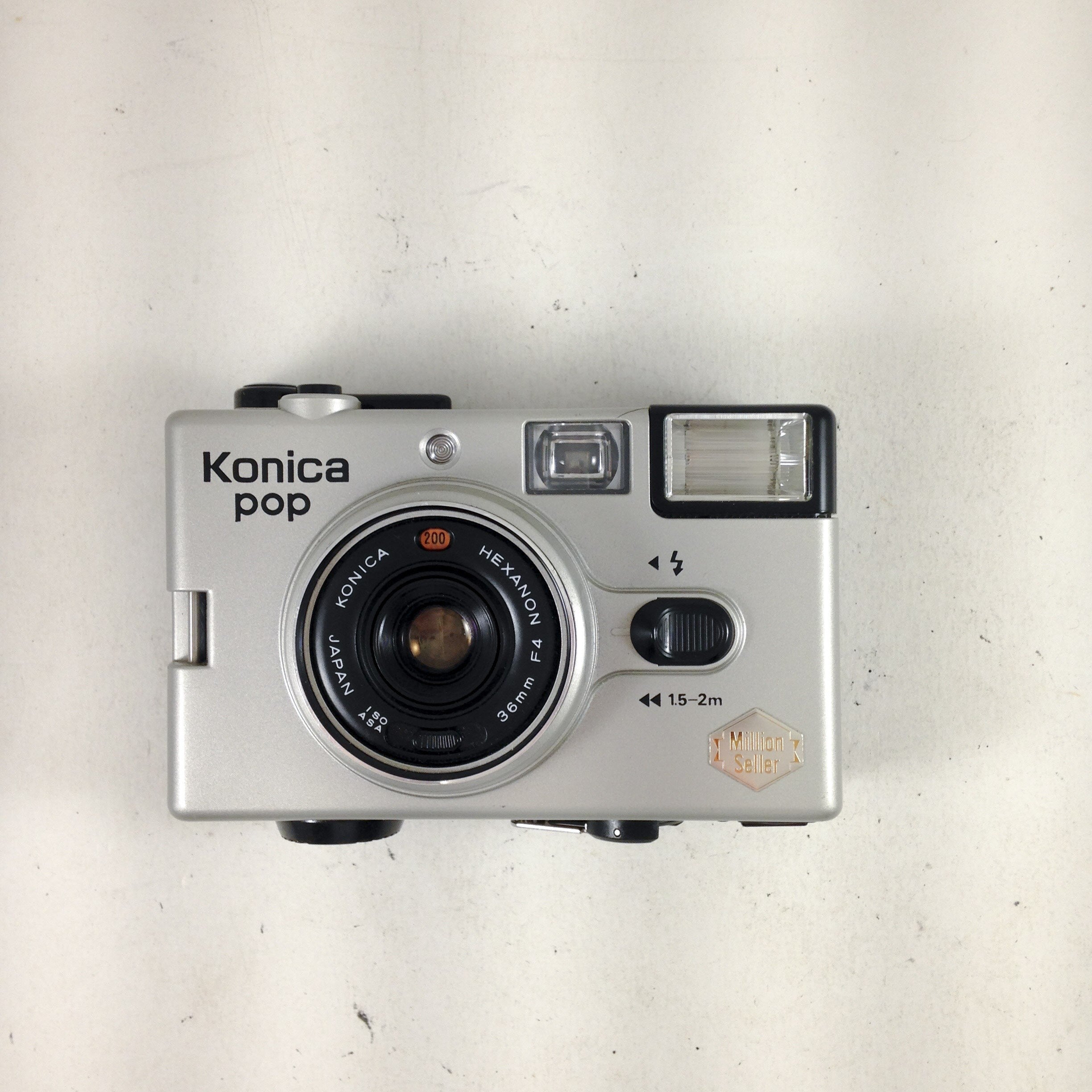 konica pop silver compact hexanon 36mm 4 million seller