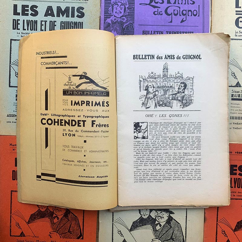 revue bulletin les amis de lyon et de guignol trimestriel illustration journal illustré marionnette ancien ancienne 1930 1940