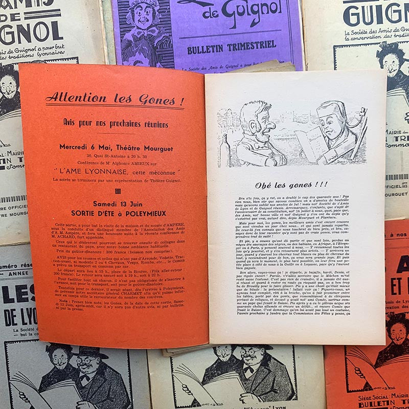 revue bulletin les amis de lyon et de guignol trimestriel illustration journal illustré marionnette ancien ancienne 1930 1940