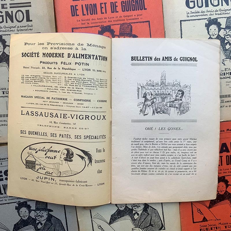 revue bulletin les amis de lyon et de guignol trimestriel illustration journal illustré marionnette ancien ancienne 1930 1940