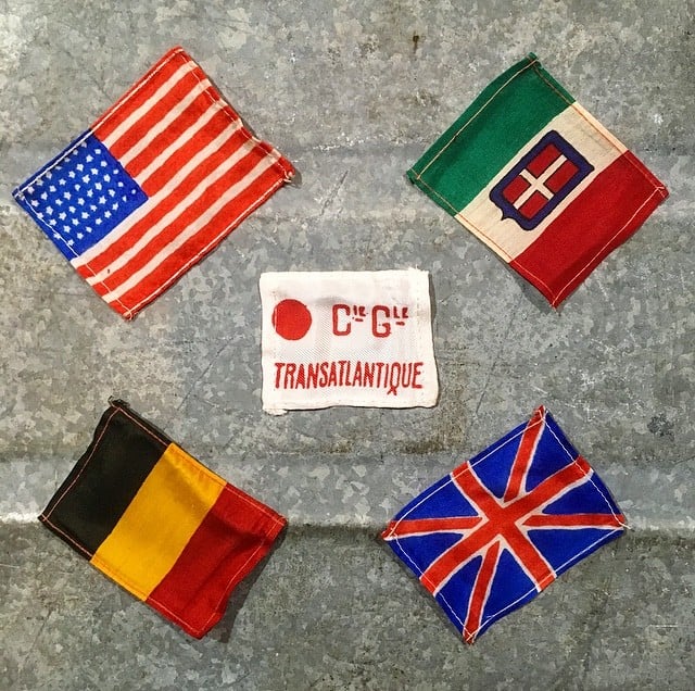lot de petits drapeaux anciens seconde guerre mondiale 1940 états unis transatlantique