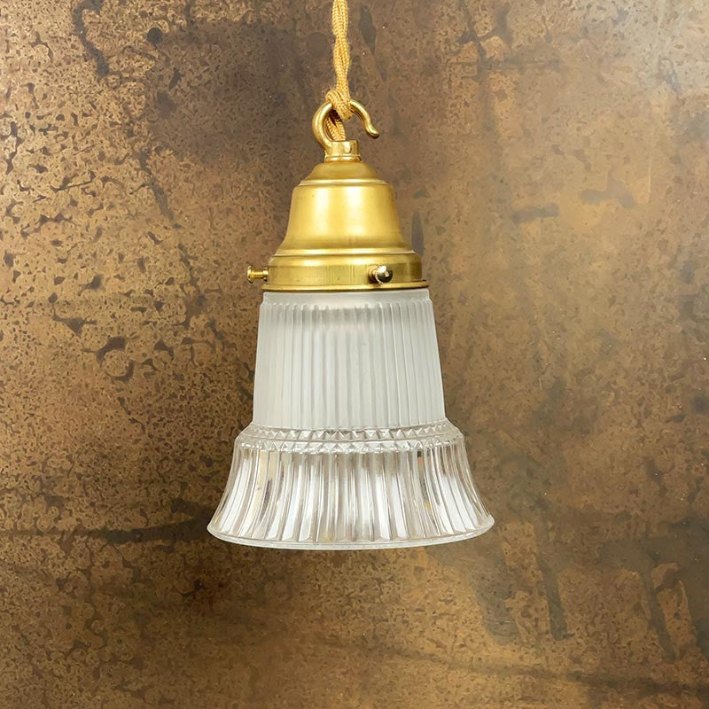 luminaire verre opaline quincaillerie lampe strie tulipe e27 laiton support