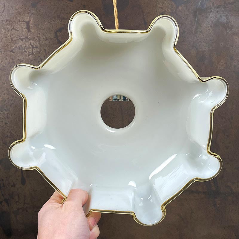 Luminaire Vintage Opaline Drapée 1950