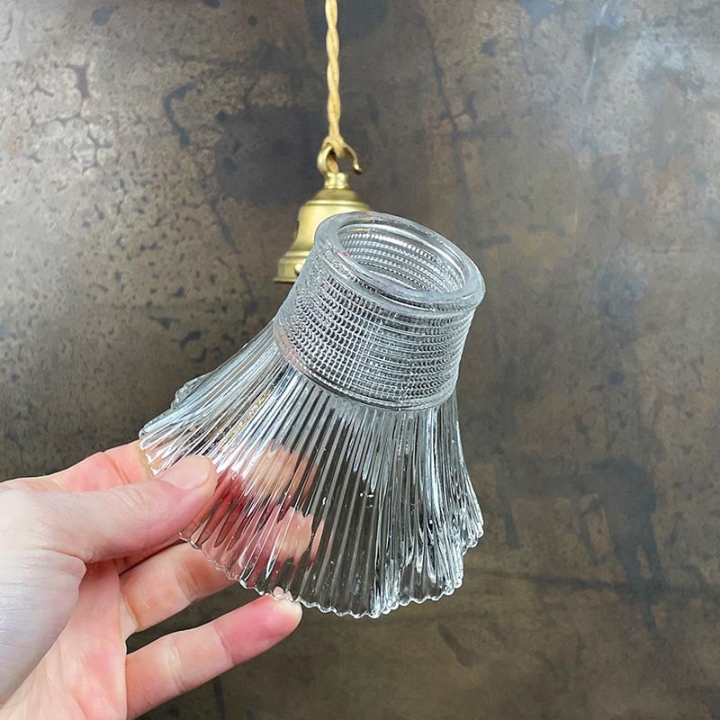 Luminaire Vintage Tulipe Striée 1930