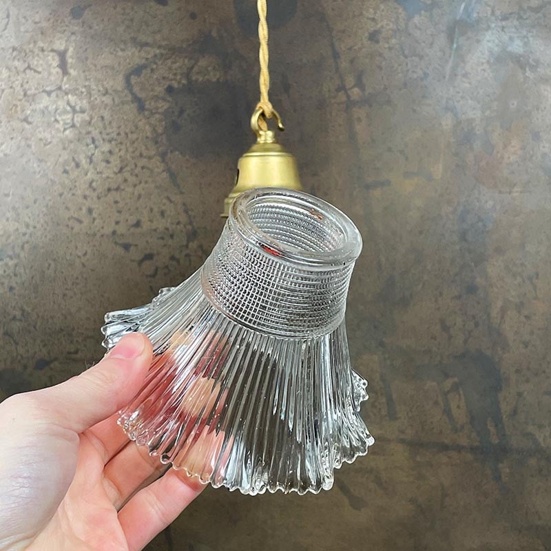 Luminaire Vintage Tulipe Striée 1930