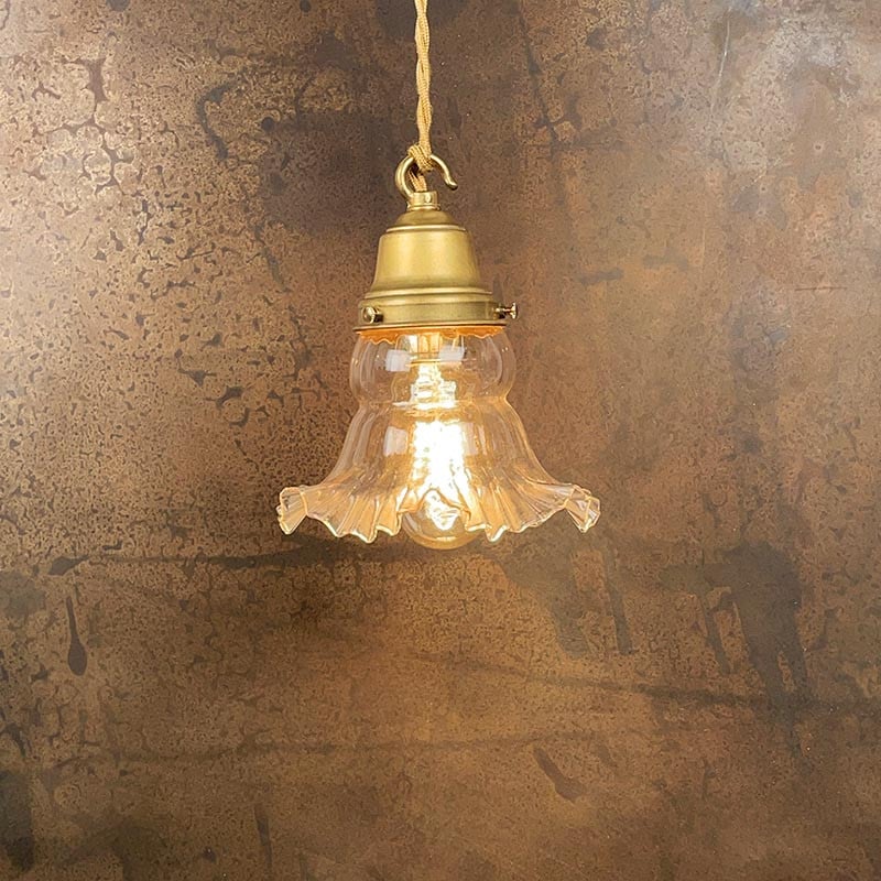 Luminaire Vintage Tulipe Transparente 1950