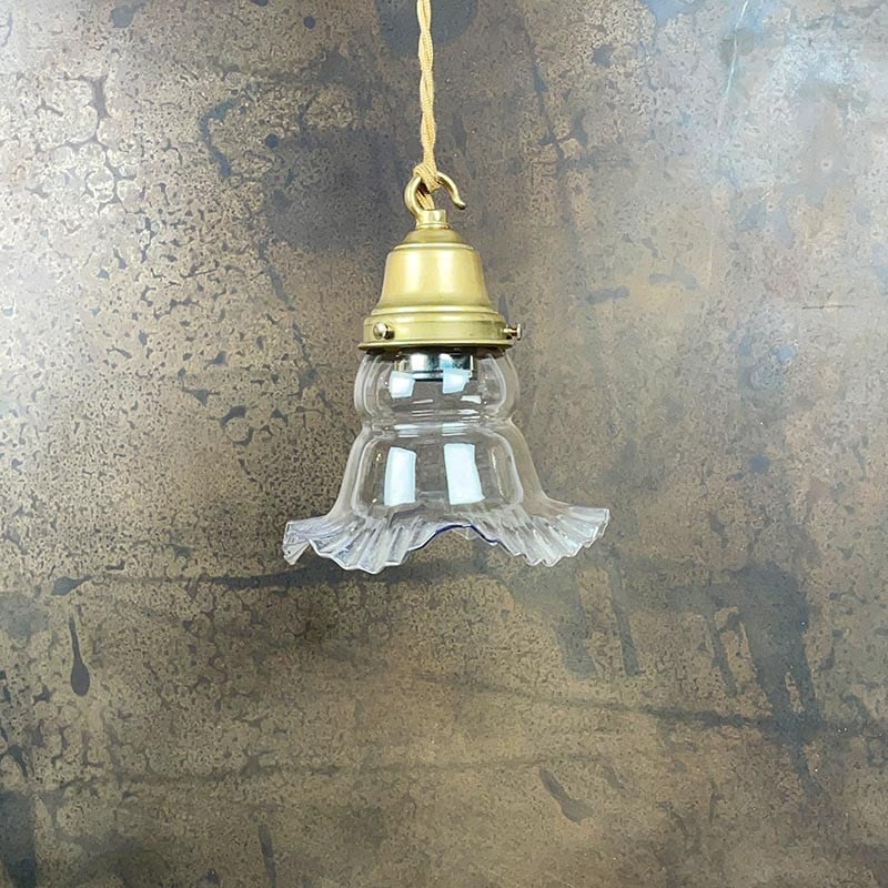 Luminaire Vintage Tulipe Transparente 1950