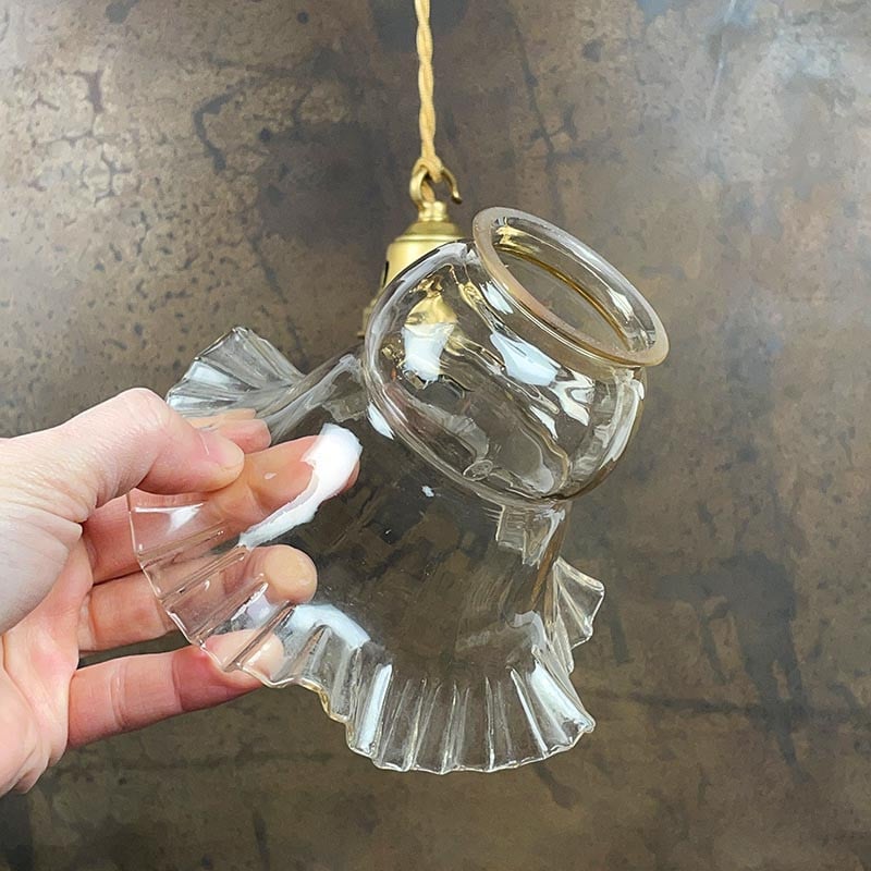 Luminaire Vintage Tulipe Transparente 1950