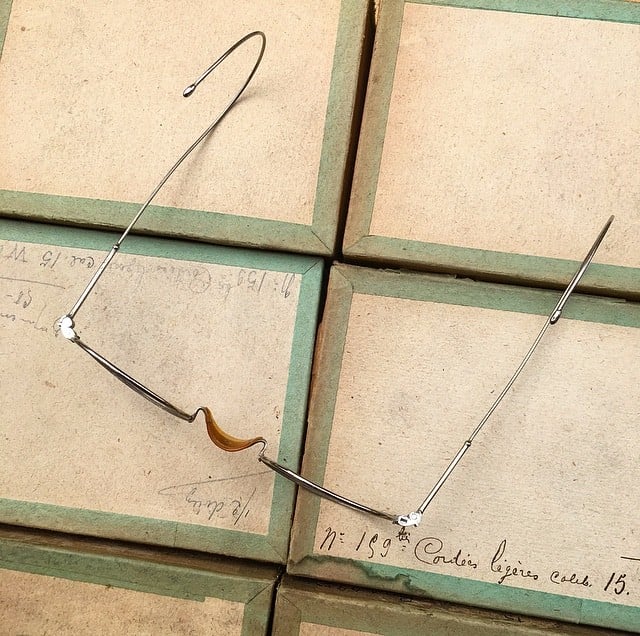 lunette ancienne métal XIX ème 1880 1870 titane paladium vue soleil solaire alphonse retro large écaille