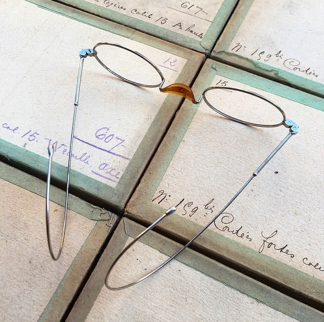 lunette ancienne métal XIX ème 1880 1870 titane paladium vue soleil solaire edgar retro