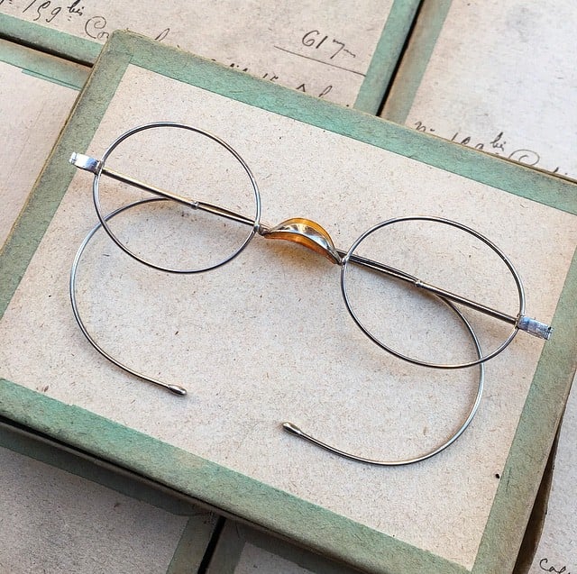 lunette ancienne métal XIX ème 1880 1870 titane paladium vue soleil solaire edgar retro