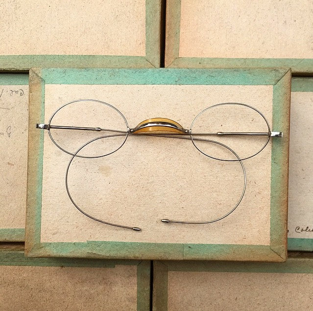 lunette ancienne métal XIX ème 1880 1870 titane paladium vue soleil solaire edgar retro large grande écaille