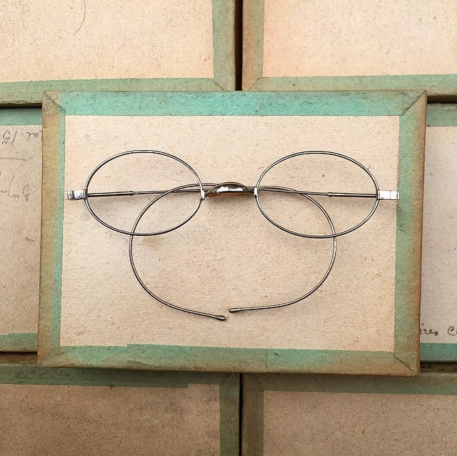 lunette ancienne métal XIX ème 1880 1870 titane paladium vue soleil solaire edgar retro petite écaille