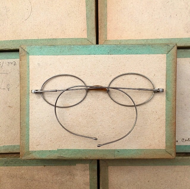 lunette ancienne métal XIX ème 1880 1870 titane paladium vue soleil solaire edgar retro petite écaille