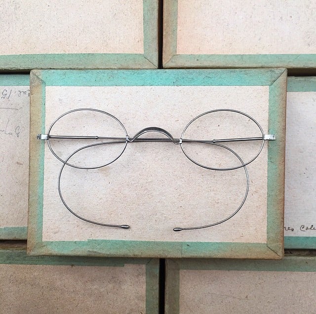 lunette ancienne métal XIX ème 1880 1870 titane paladium vue soleil solaire ernest retro large épais