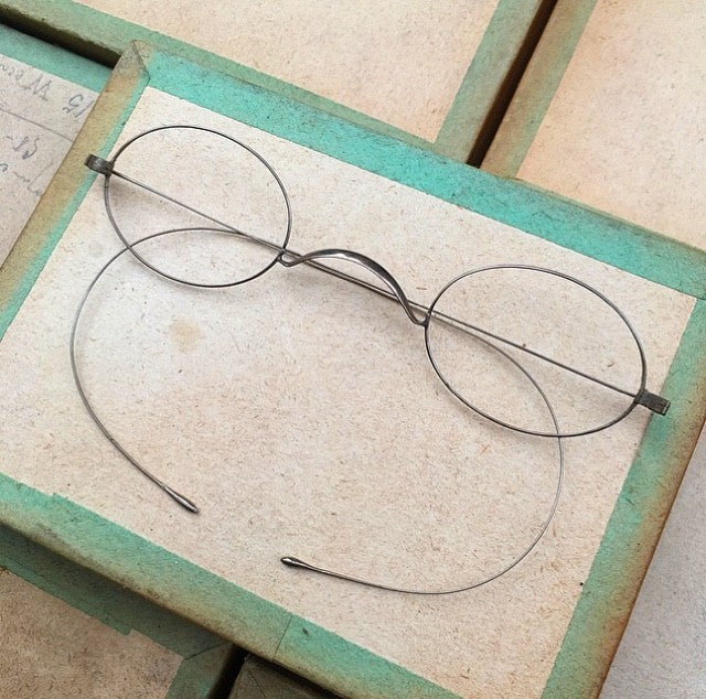 lunette ancienne métal XIX ème 1880 1870 titane paladium vue soleil solaire ernest retro large fine