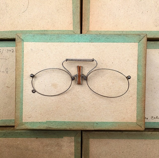 lunette ancienne métal XIX ème 1880 1870 titane paladium vue soleil solaire pince nez fernand lorgnon binocle