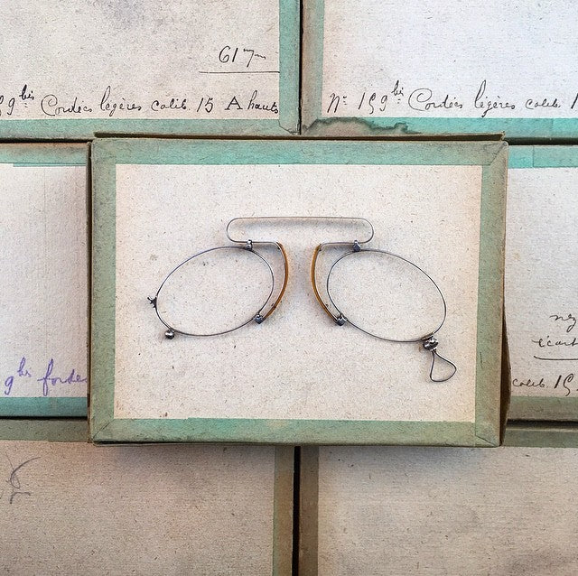 lunette ancienne métal XIX ème 1880 1870 titane paladium vue soleil solaire pince nez écaille gustave lorgnon binocle