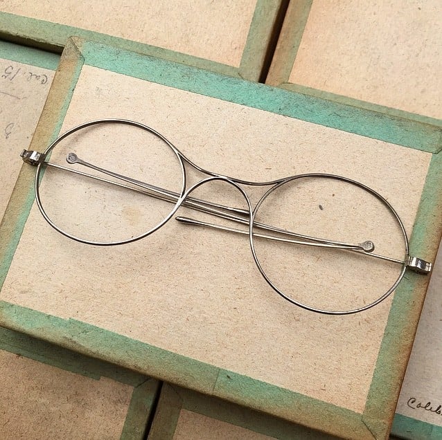 lunette ancienne métal XIX ème 1880 1870 titane paladium vue soleil solaire victor retro pliable