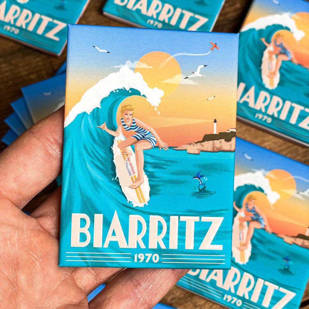 marinette magnet goodies aimant frigo collection merchandising biarritz surf plage ateliers vintage lyon