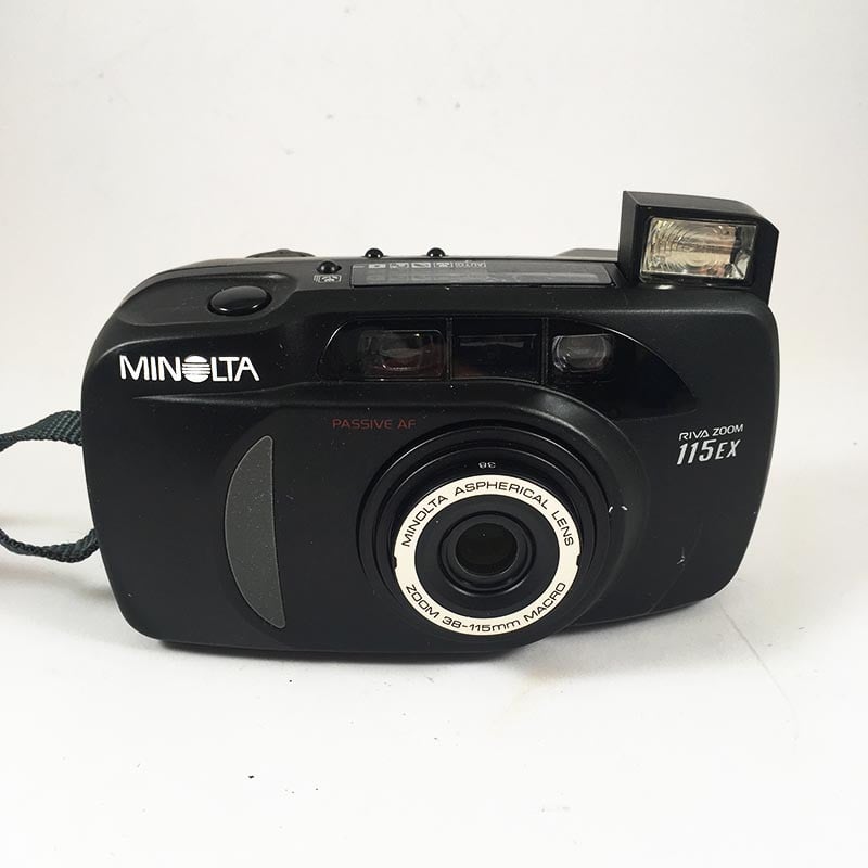 minolta riva af zoom 115 ex point and shoot ancien vintage 38-115mm argentique 1995 compact camera