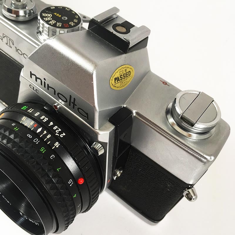minolta srt100 srt 100X chrome ancien appareil argentique vintage 24 36 35mm objectif 45mm md rokkor 2