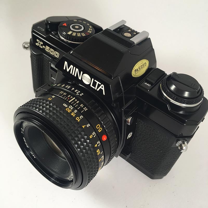 minolta x-500 noir 50mm 2 f2 reflex appareil argentique 35mm vintage ancien