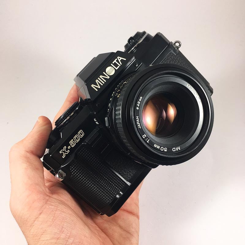 minolta x-500 noir 50mm 2 f2 reflex appareil argentique 35mm vintage ancien