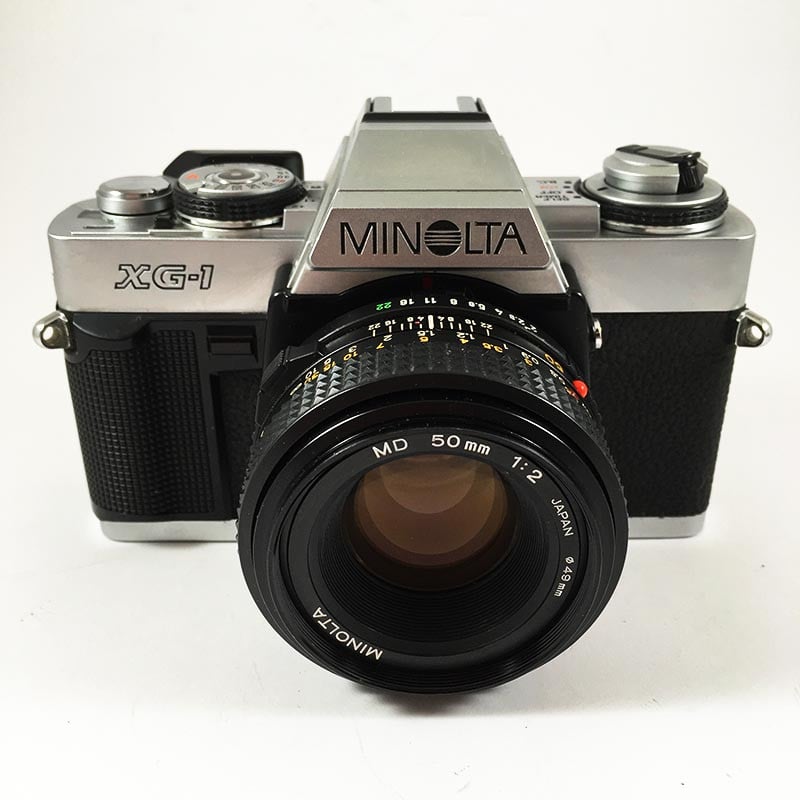 minolta xg1md 50mm 2 appareil argentique ancien reflex auto mode xg-1