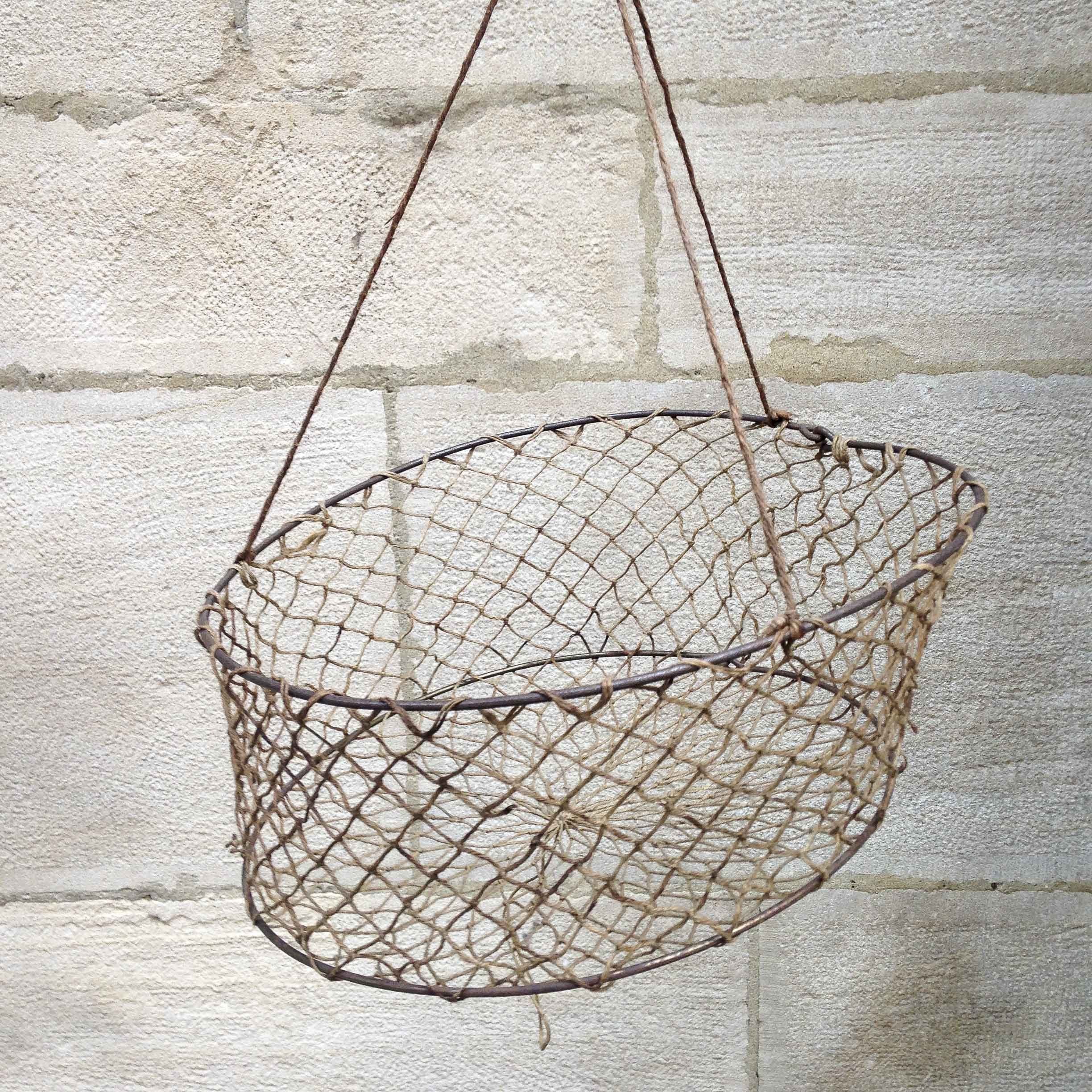 nasse pêcheur ancien fil vintage pêche 1950