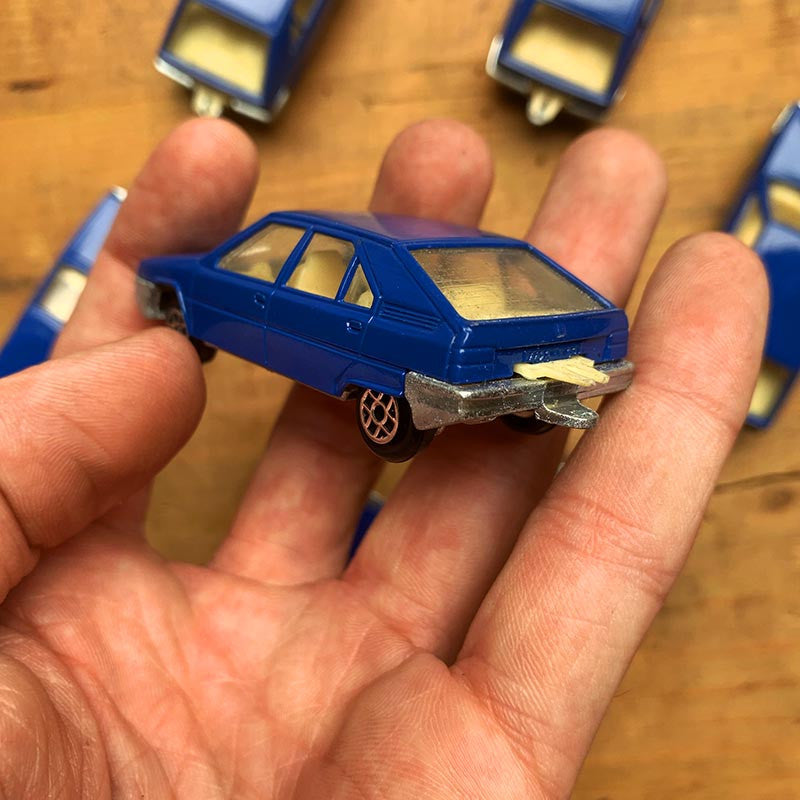 voiture miniature ancienne norev 1986 citroen bx bleu bleue minijet mini jet fabriqué en france 1980