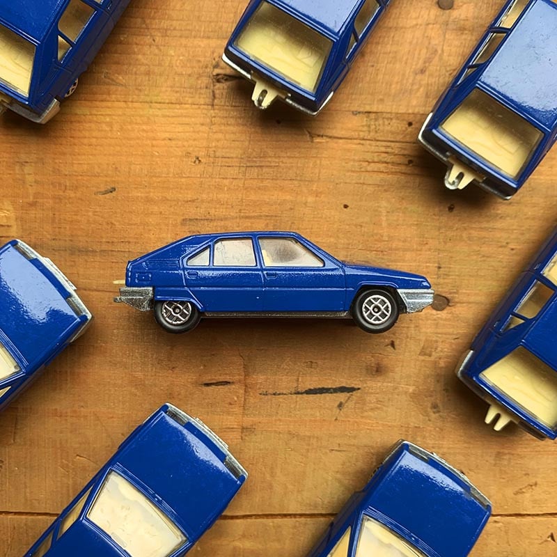 voiture miniature ancienne norev 1986 citroen bx bleu bleue minijet mini jet fabriqué en france 1980