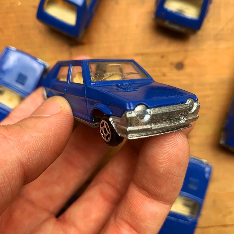 voiture miniature ancienne norev fiat ritmo bleu bleue mini jet minijet fabriqué en france 1980