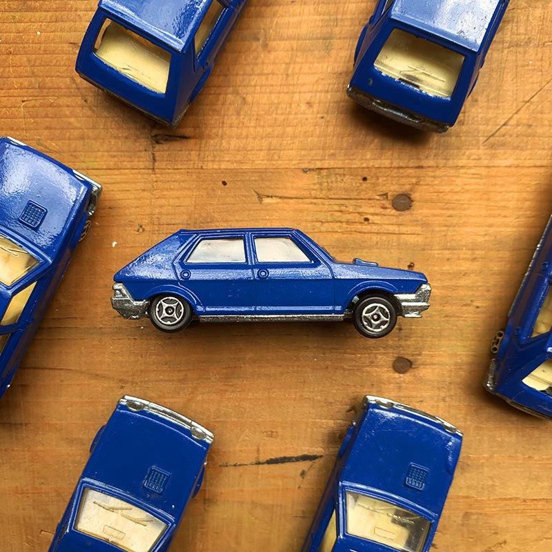 voiture miniature ancienne norev fiat ritmo bleu bleue mini jet minijet fabriqué en france 1980