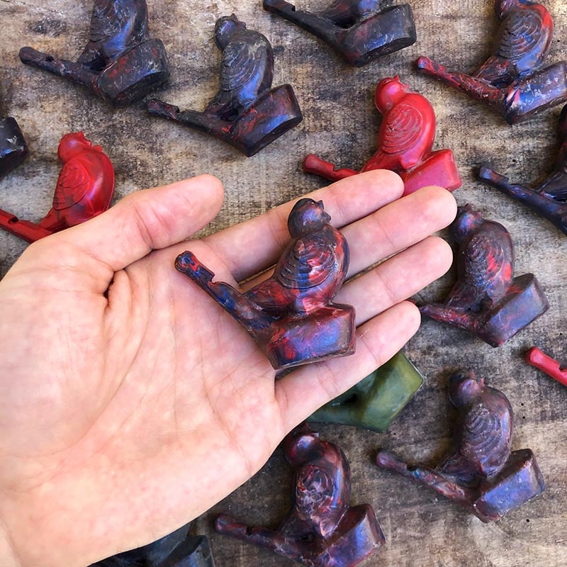 oiseau siffleur à eau ancien plastique d'oyonnax vintage rouge 1950 1960 jouet école enfant