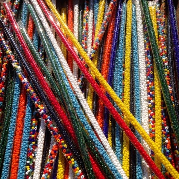 tube de perle en verre ancienne loisir creatif ancien ancienne vintage perles