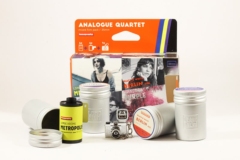 Pack 4 lomography lomo argentique film analogue quartet 100 400 iso color negative noir blanc couleur