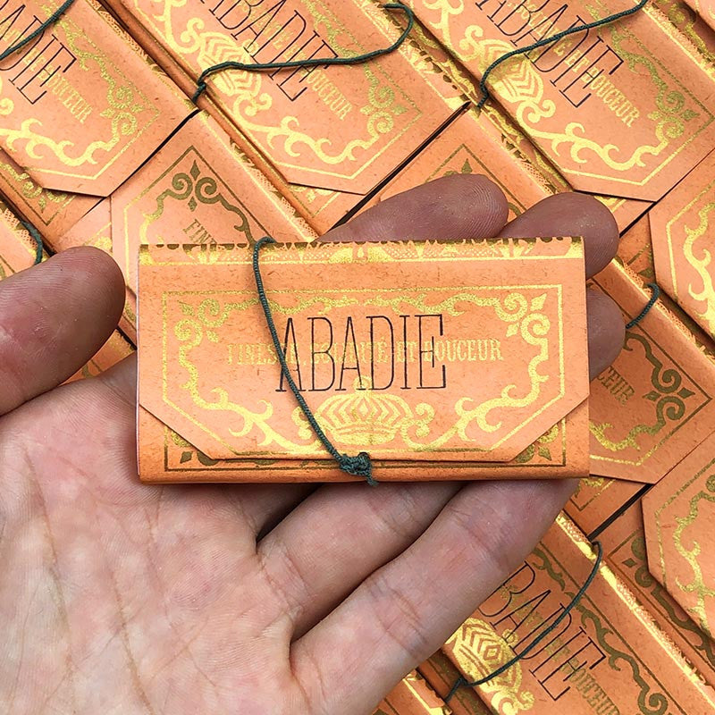 papier feuille a rouler cigarette Abadie orange papier de riz ancien vintage 1930 tabac