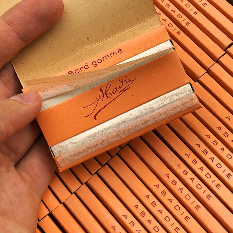 papier feuille a rouler cigarette Abadie orange papier de riz ancien vintage 1950 tabac