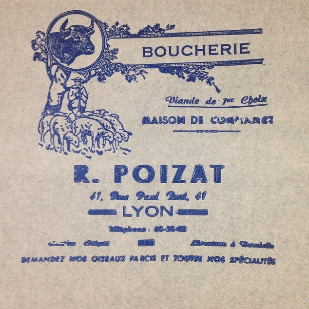 raymond poizat boucherie lyon papier emballage viande Lyon 1960 2